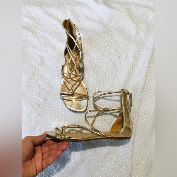 SCHUTZ gold sandals - Picture 1 of 9